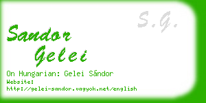 sandor gelei business card